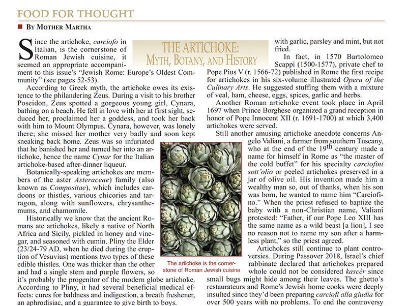 The Artichoke: Myth, Botany, And History