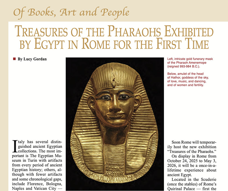 Treasures of The Pharaohs exhibited by Egypt in Rome for the first time