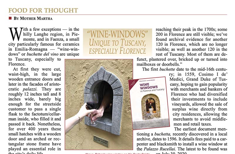 Wine-windows” Unique to Tuscany, especially Florence