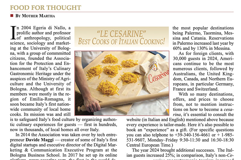 "Le Cesarine" Best Cook of Italian Cooking!