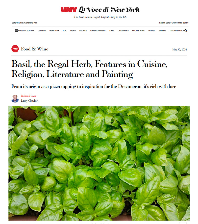 Basil, the Regal Herb, Features in Cuisine, Religion, Literature and Painting