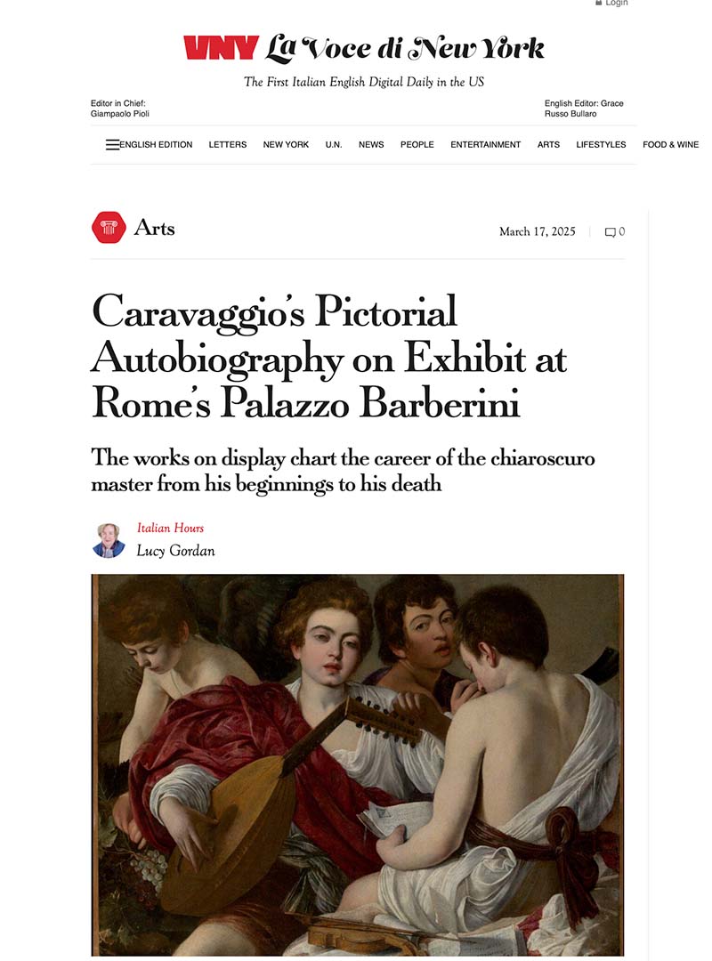 Caravaggio’s Pictorial Autobiography on Exhibit at Rome’s Palazzo Barberini