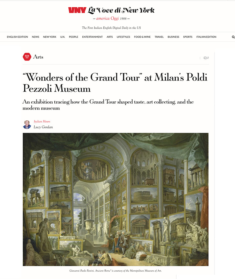 “Wonders of the Grand Tour” at Milan’s Poldi Pezzoli Museum